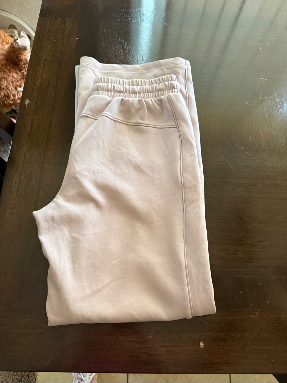 Wide Leg Women's Sweatpants in Light Mauve